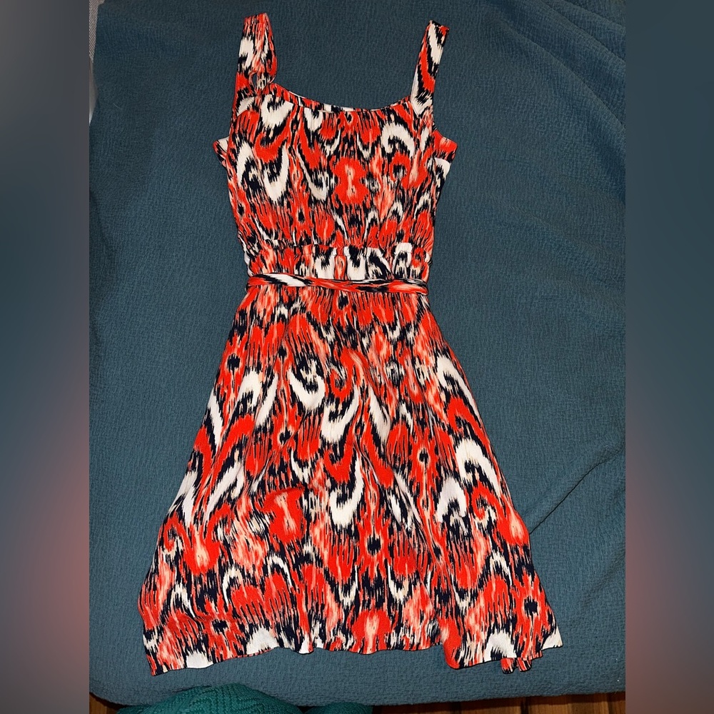 Blue, orange, and white Banana Republic dress. Size 0.